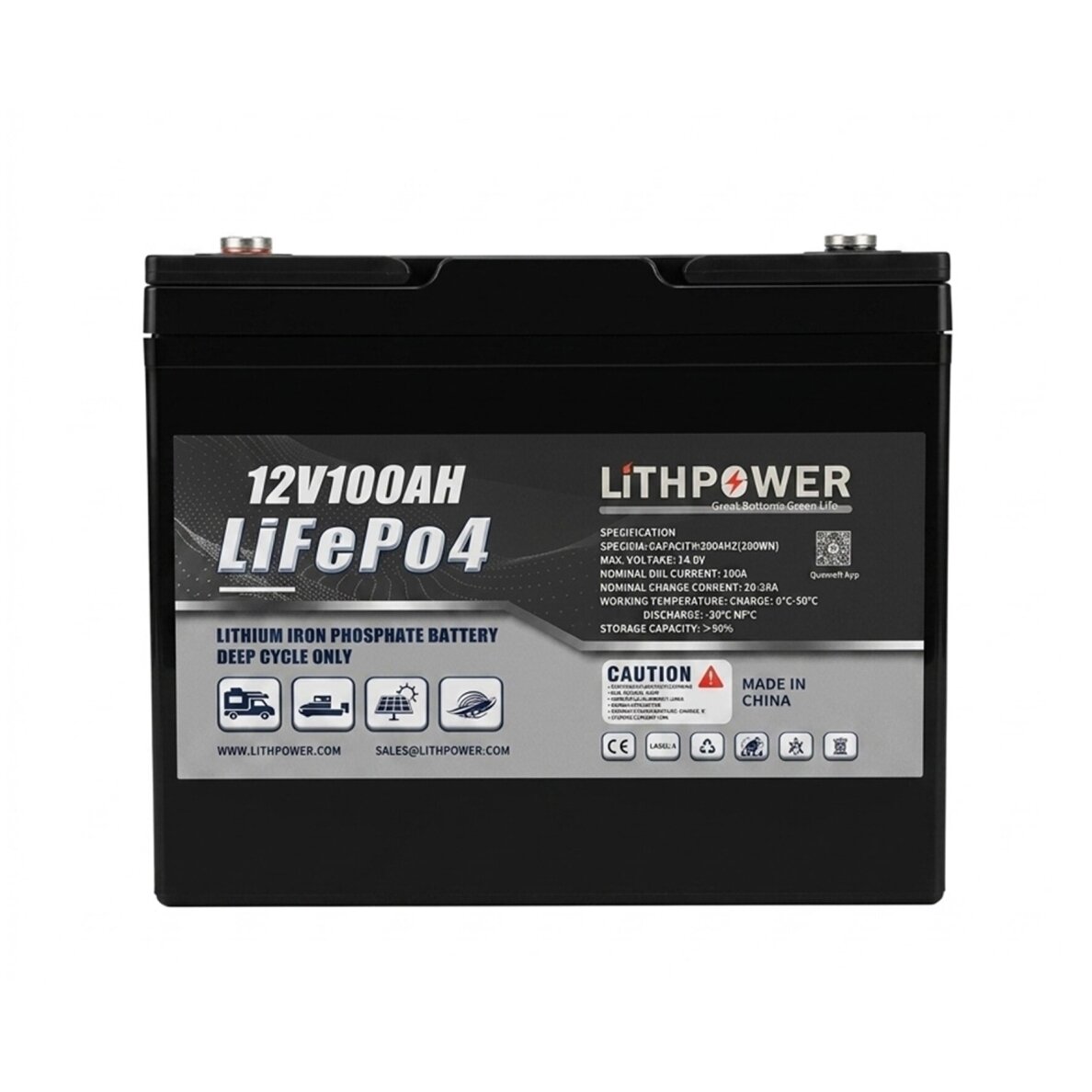 Battery LITHPOWER LiFePO4 (12.8V, 100Ah) 4 Battery LITHPOWER LiFePO4 (12.8V, 100Ah) 4