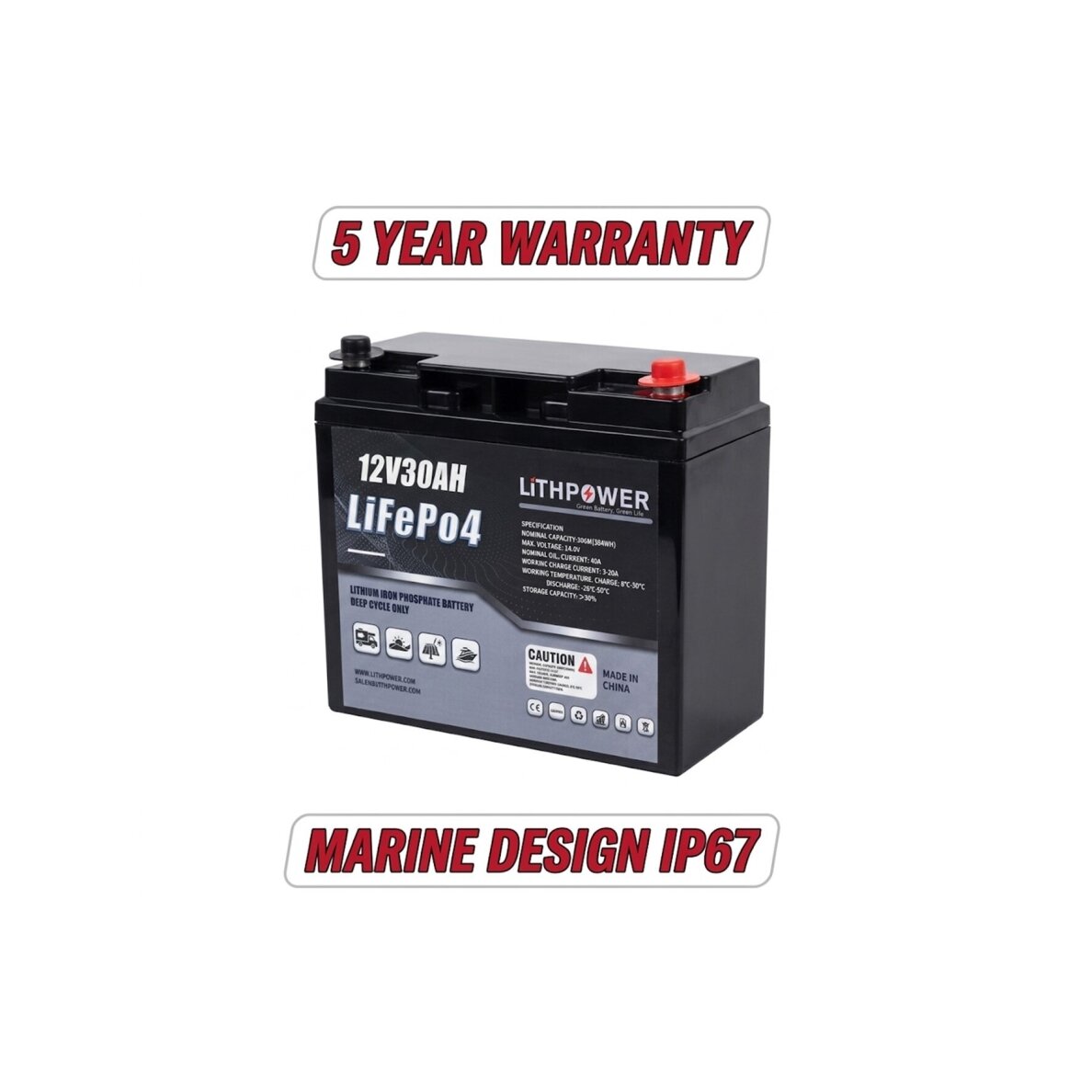 Battery LITHPOWER LiFePO4 (12.8V, 30Ah) Battery LITHPOWER LiFePO4 (12.8V, 30Ah)