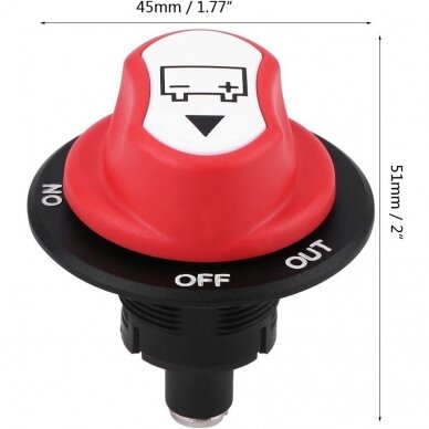 Akumuliatoriaus įtampos atjungėjas, ON-OFF, max 50V, 50A 2 Akumuliatoriaus įtampos atjungėjas, ON-OFF, max 50V, 50A 2