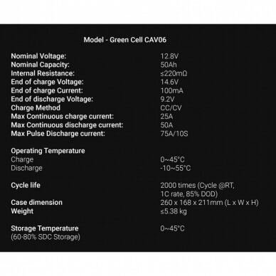 Battery Green Cell LiFePO4 12V 50Ah 3 Battery Green Cell LiFePO4 12V 50Ah 3