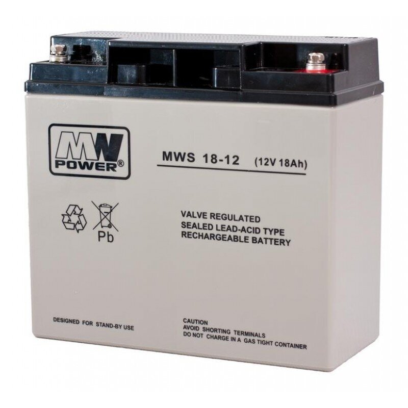 Akumuliatorius MWS 18-12 MWPower VRLA AGM 18Ah 12V Akumuliatorius MWS 18-12 MWPower VRLA AGM 18Ah 12V