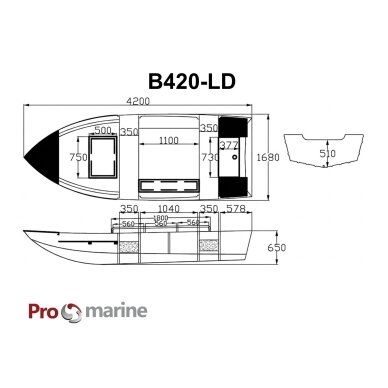 Aluminum Boat ProMarine B420-LD (4.2 m x 1.7 m, L Transom) 7 Aluminum Boat ProMarine B420-LD (4.2 m x 1.7 m, L Transom) 7