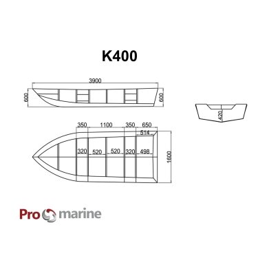 Aluminum Boat ProMarine K400 (3.9 m x 1.6 m) 7