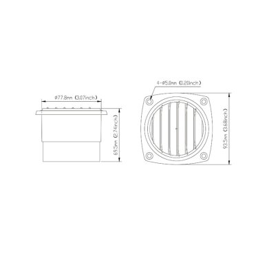 Round ABS Air Vent Ø 77.8 mm 2 Round ABS Air Vent Ø 77.8 mm 2