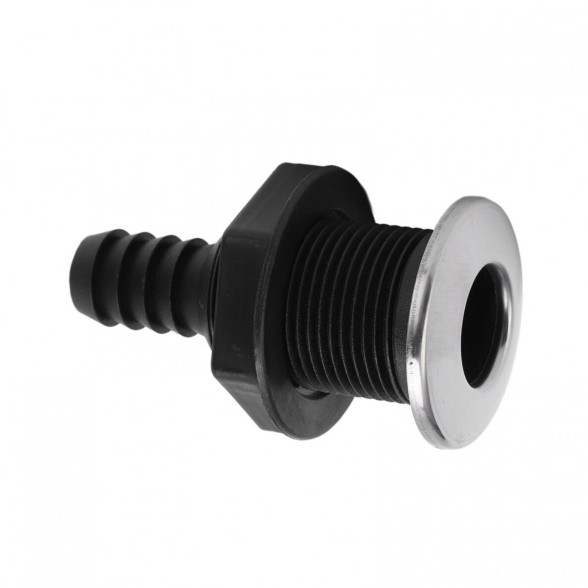 Drainage part-fitting (3/4", black, nylon, ss316 cover) Drainage part-fitting (3/4", black, nylon, ss316 cover)
