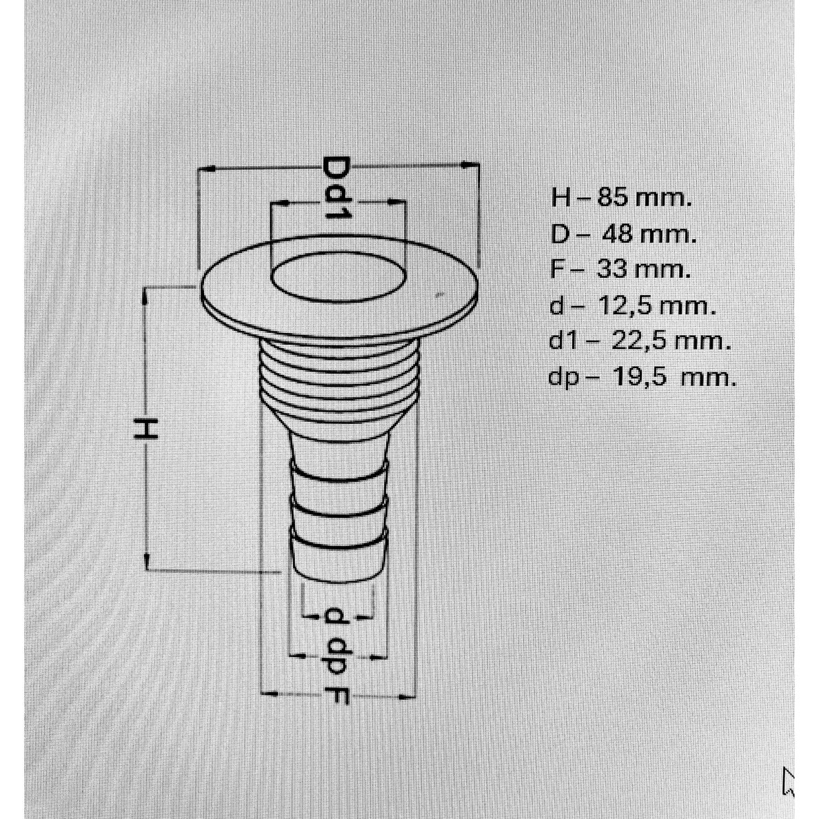 Drainage part-fitting (3/4", black, nylon, ss316 cover) 1 Drainage part-fitting (3/4", black, nylon, ss316 cover) 1