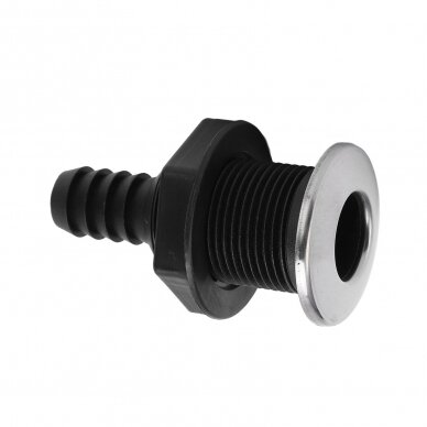 Drainage part-fitting (3/4", black, nylon, ss316 cover)