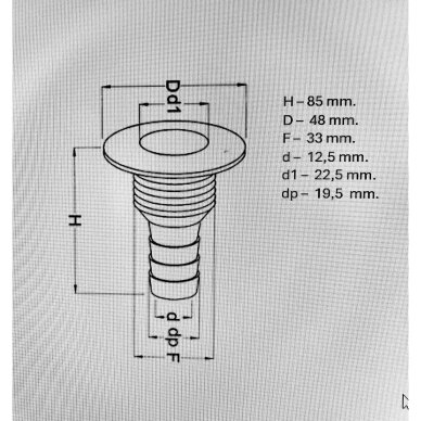 Drainage part-fitting (3/4", black, nylon, ss316 cover) 1 Drainage part-fitting (3/4", black, nylon, ss316 cover) 1
