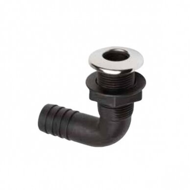 Drainage part-fitting (90°, 3/4", black, nylon, ss316 cover) Drainage part-fitting (90°, 3/4", black, nylon, ss316 cover)