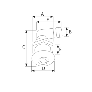 Drainage part-fitting (90°, 3/4", black, nylon, ss316 cover) 1 Drainage part-fitting (90°, 3/4", black, nylon, ss316 cover) 1