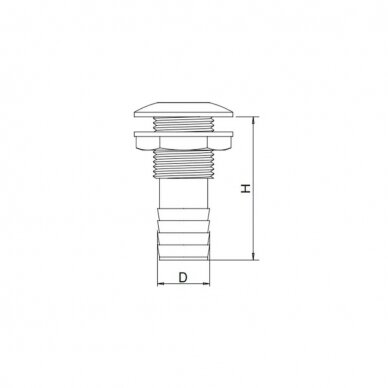 Thru-Hull fitting Promarine 1/2 colio , SS AISI316 1 Thru-Hull fitting Promarine 1/2 colio , SS AISI316 1