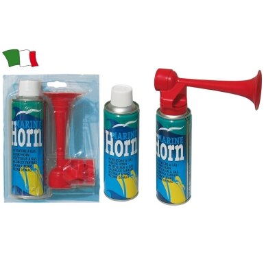 Garsininis signalas-ragas su balionėliu, 300ml. MARINE HORN Garsininis signalas-ragas su balionėliu, 300ml. MARINE HORN