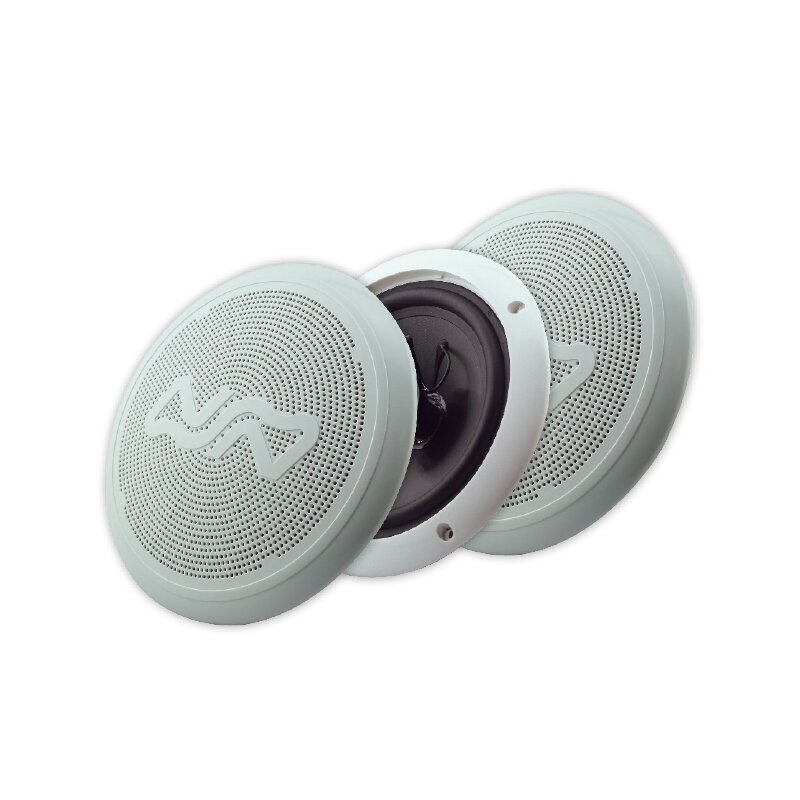 Two-way Speakers, 100W, 6 1/2'', Non-magnetic,w/Clip-on Cover, White, Set 1 Two-way Speakers, 100W, 6 1/2'', Non-magnetic,w/Clip-on Cover, White, Set 1