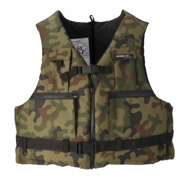 Camouflage universal life jacket for fishermen 80-100kg (50N)