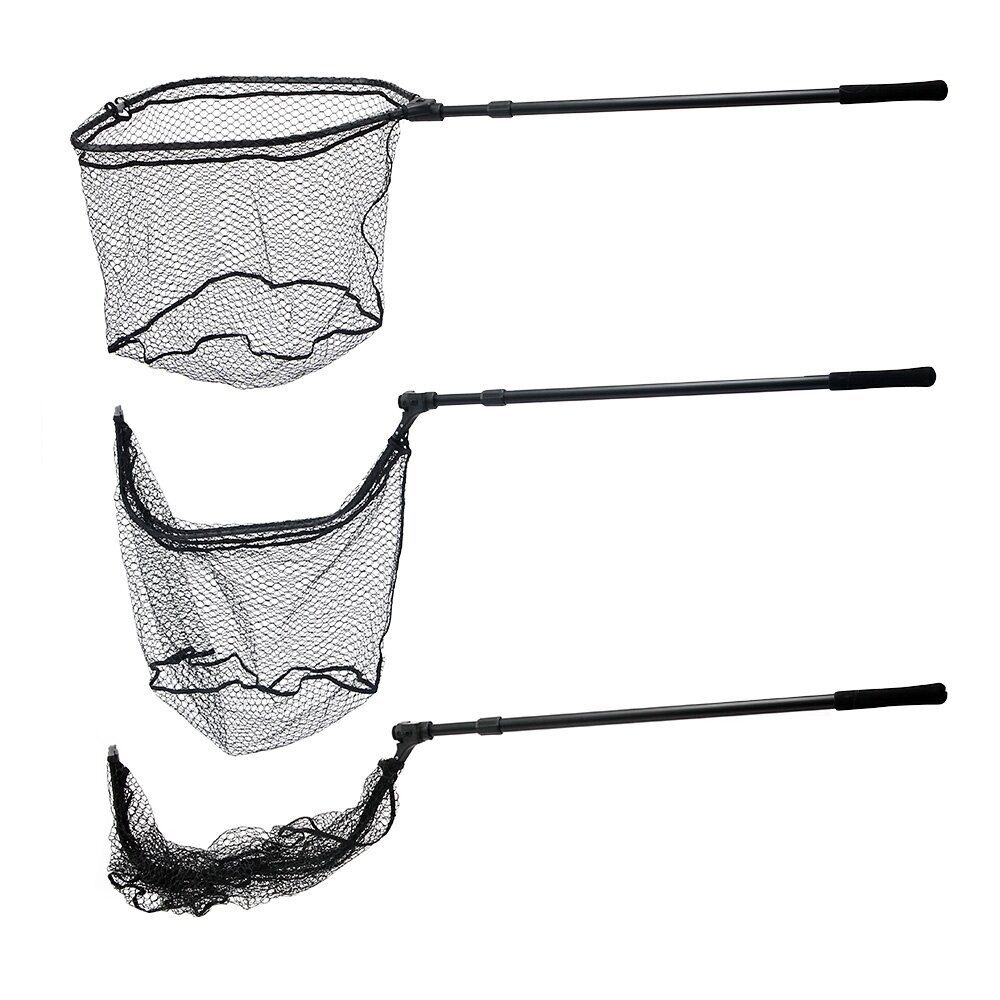 Folding Rubber Mesh Landing Net 60x70cm length170cm