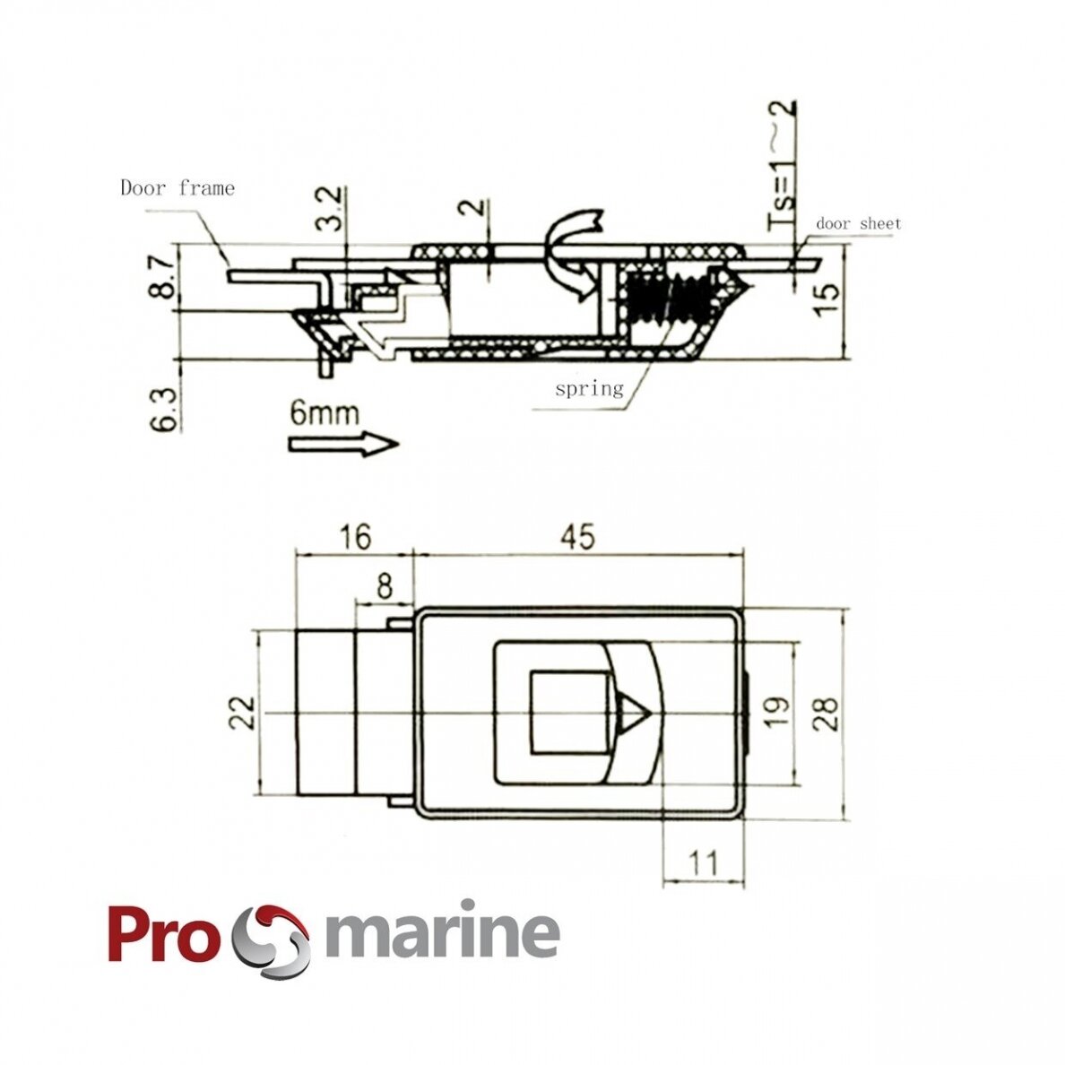 Black cover plastic made lock latch (23x45mm, Material:Nylon) 1 Black cover plastic made lock latch (23x45mm, Material:Nylon) 1