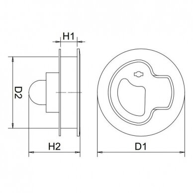 Hatch handle (62mm Ø, stainless steel AISI316) 1 Hatch handle (62mm Ø, stainless steel AISI316) 1