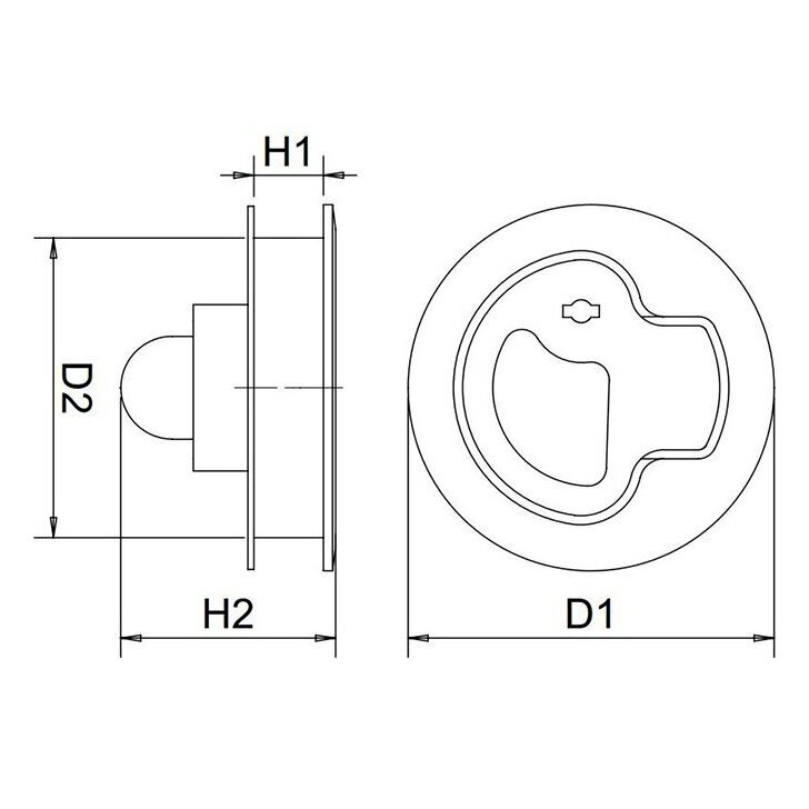 Hatch handle/lock (62mm Ø, stainless steel AISI316) 1