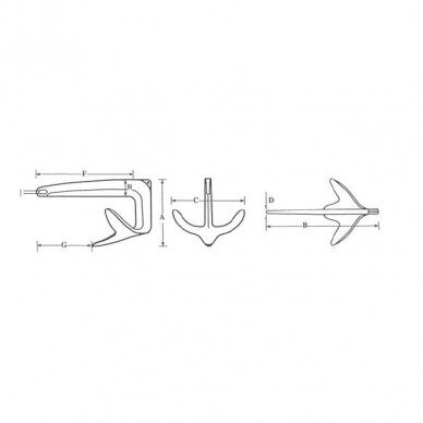 Stainless steel anchor Bruce 5 kg. 2 Stainless steel anchor Bruce 5 kg. 2