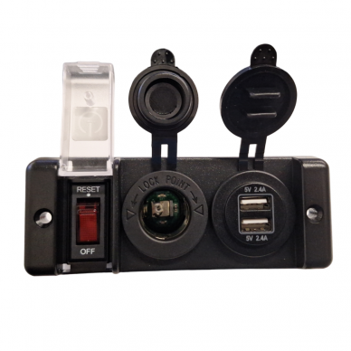 Switch panel 12V DC, Power Socket, USB 5V 2,4Ax2 1 Switch panel 12V DC, Power Socket, USB 5V 2,4Ax2 1