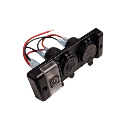Switch panel 12V  DC, Power Socket, USB 5V 2,4Ax2 2