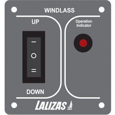 Windlass switch MON-OFF-MON, w/ light, Inox 316, charcoal, 12/24V