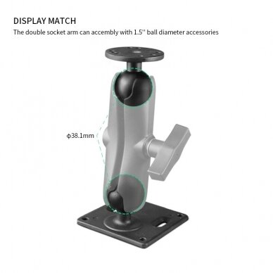 Jungtis dviguba Double Socket Arm, C dydis, 15cm 2 Jungtis dviguba Double Socket Arm, C dydis, 15cm 2