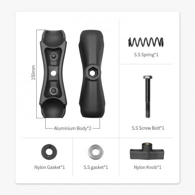 Jungtis dviguba Double Socket Arm, C dydis, 15cm 3 Jungtis dviguba Double Socket Arm, C dydis, 15cm 3