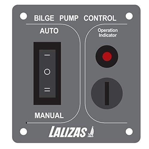 BILGE Pump switch ON-OFF-MON, w/ light, Inox 316, charcoal, 12/24V 1
