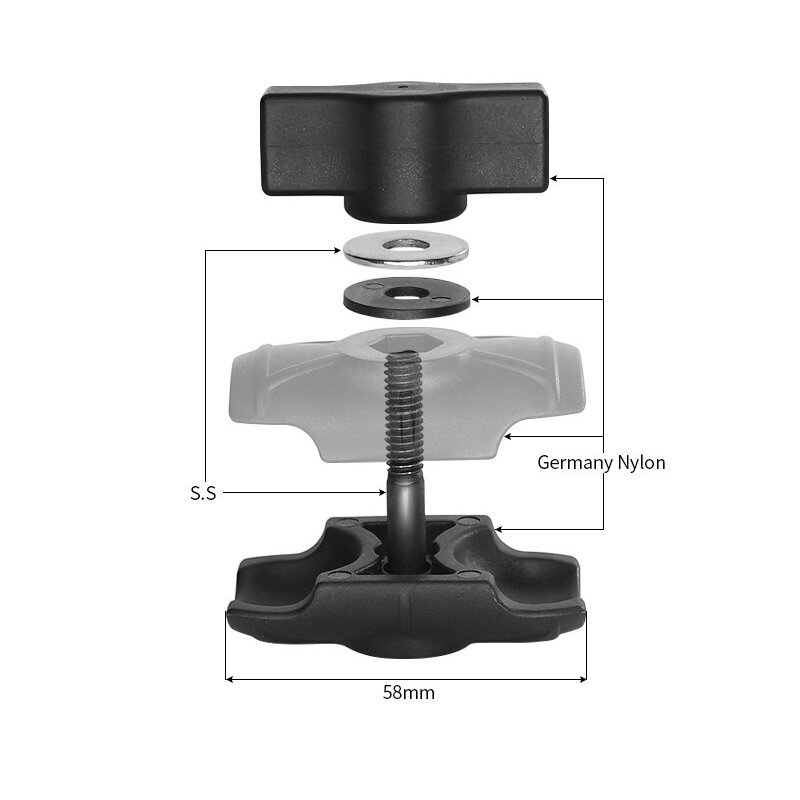 Double Socket Arm, B size, 6cm 3