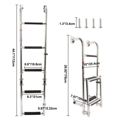 Kopetėlės atlenkiamos nerūdijančio plieno (5 pakopų, LxW:1080x228mm) Kopetėlės atlenkiamos nerūdijančio plieno (5 pakopų, LxW:1080x228mm)