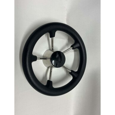 Boat Steering Wheel, Stainless Steel, Black, 280 mm Boat Steering Wheel, Stainless Steel, Black, 280 mm