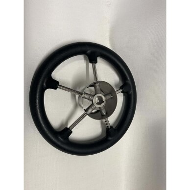 Boat Steering Wheel, Stainless Steel, Black, 280 mm 2 Boat Steering Wheel, Stainless Steel, Black, 280 mm 2