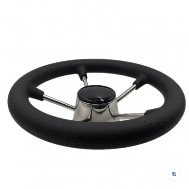 Boat wheel stainless steel 280mm black 1 Boat wheel stainless steel 280mm black 1