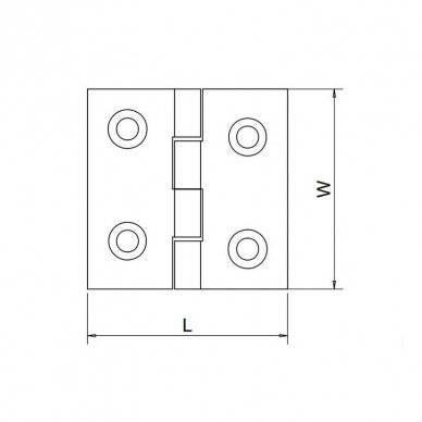 Hinge AISI316, 48x40x2mm 1