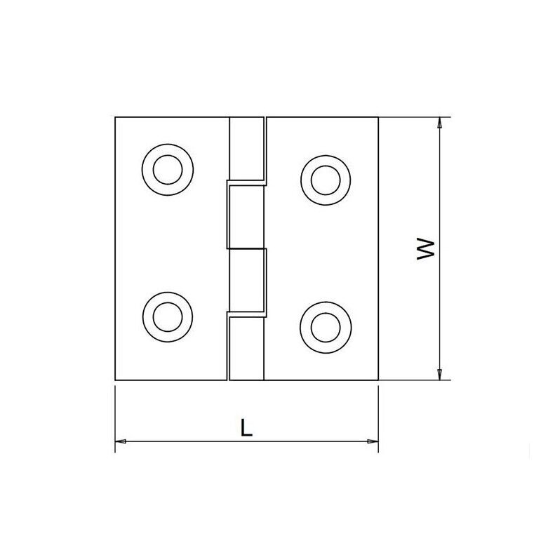 Hinge AISI316, 48x40x2mm 1