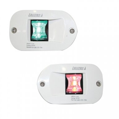 FOS LED 12 Starboard & Port Lights 112,5°, Side & Flush mounted, Set, with black housing