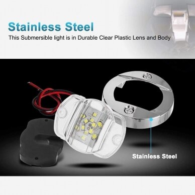 LED Stern Light Round type (12xLED, 12v, SS304) 1
