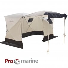 Pop-Up Portable Ice Shelter ProMarine double 360 (360*180*180cm,  grey/black, open side)