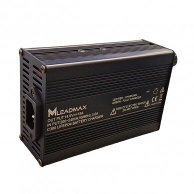 Pakrovėjas LeadMax LifePO4 12v akumuliatoriams (14.6V, 15A) 2 Pakrovėjas LeadMax LifePO4 12v akumuliatoriams (14.6V, 15A) 2
