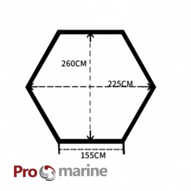 Palapinė Pop-up ProMarine šešiakampė 260T (260*225*170cm, šiltinta pilka/juoda) 12