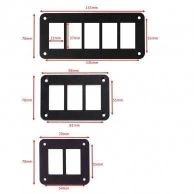 Aluminum panel for 5 Switches screws*4 2 Aluminum panel for 5 Switches screws*4 2