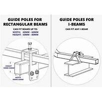 BOAT TRAILER POLE GUIDES OCEANSOUTH (RECTANGULAR BEAMS, 1000mm) 2