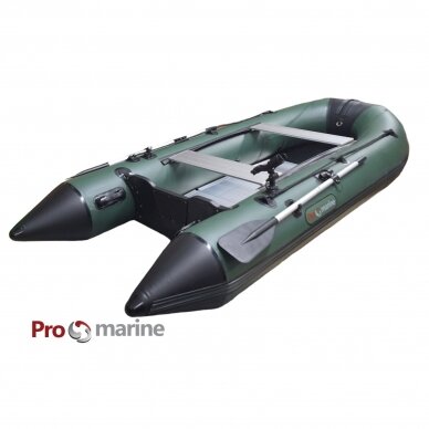 Inflatable motor boat with keel ProMarine AL380 (380cm, floor Aluminum, green)