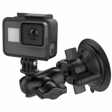 RAM® Twist-Lock™ siurbtuko laikiklis su veiksmo kameros adapteriu - Trumpas RAM® Twist-Lock™ siurbtuko laikiklis su veiksmo kameros adapteriu - Trumpas