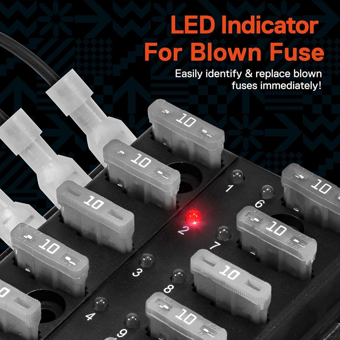 Blade fuse block, with LED light indication, 6 fuses | Electronics for ...