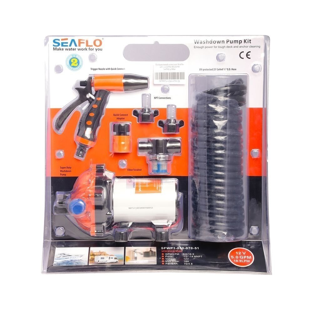Seaflo vandens pompos komplektas 12v, 18.9lpm