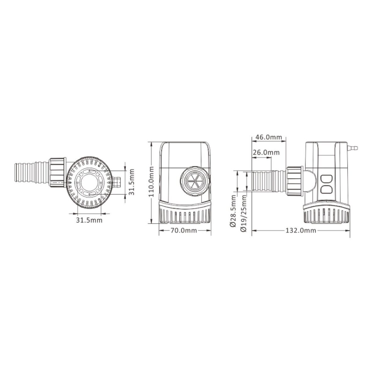 Seaflo automatinė triumo pompa 13B, 12V 1100 GPH 1 Seaflo automatinė triumo pompa 13B, 12V 1100 GPH 1
