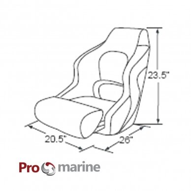 Sėdynė Premium Captain Promarine (T.pilka/Juoda) 5 Sėdynė Premium Captain Promarine (T.pilka/Juoda) 5