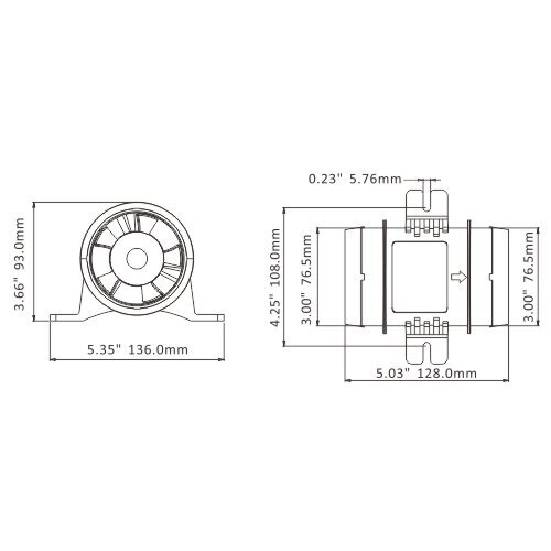 SEAFLO 247CMh In-Line Bilge Blower Fan 2